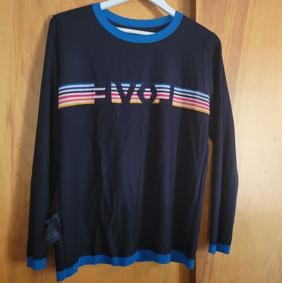 Rainbow LOVE Ringer Sweater - L - Picture 10 of 16